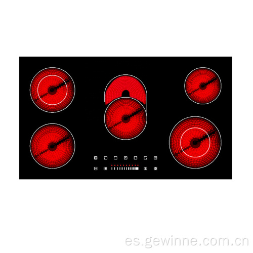 Cocina con vitrocerámica eléctrica empotrada de 90 cm